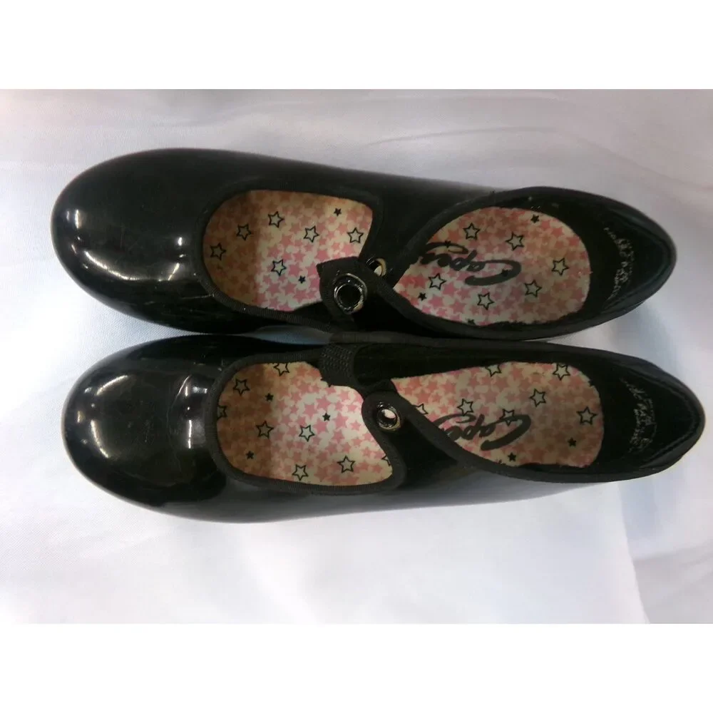 Pre-Owned Dance Tap Shoes Capezio Big Kids 2M Tyette Man Made Elastic Student